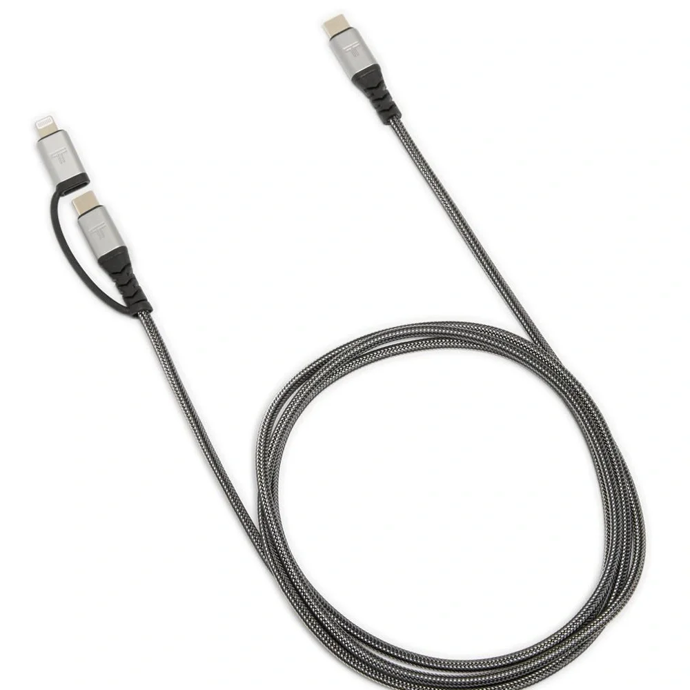 Tumi Dual Sync Charging Cable - USB-C & Lightning Connector 5 ft /1.5 M NIB